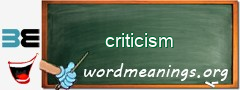 WordMeaning blackboard for criticism